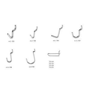 Set 60 carlige metalice pentru panou perforat de scule