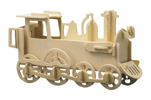 Set de constructie din lemn „Locomotiva” debitat cu laser Pebaro