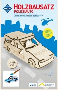 Set de constructie din lemn „Masina de politie” debitat cu laser Pebaro - Img 2