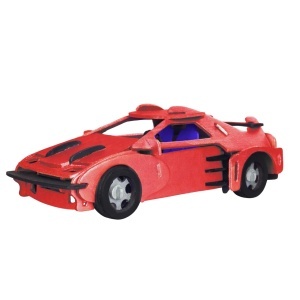 Set de constructie din lemn „Masina sport italiana” debitat cu laser Pebaro - Img 3