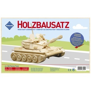 Set de constructie din lemn „Tanc” debitat cu laser Pebaro - Img 2