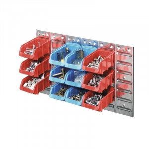 Set panou perforat metalic cu 12 casete de organizare 630x380 mm, Port Bag - Img 2
