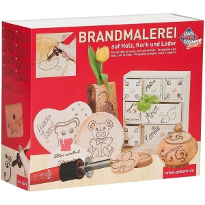 Set pentru pirogravura cu 2 placi de lemn si 9 varfuri, Pebaro - Img 2