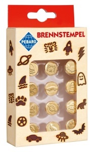 Set stampile de pirogravura, 12 motive de gravat, Pebaro