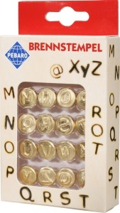 Set stampile de pirogravura, litere si simboluri, Pebaro