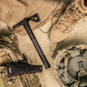 Tomahawk tactic SOG FastHawk Black, otel inoxidabil 420, muchie 51 mm - Img 11