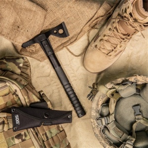 Tomahawk tactic SOG FastHawk Black, otel inoxidabil 420, muchie 51 mm - Img 21