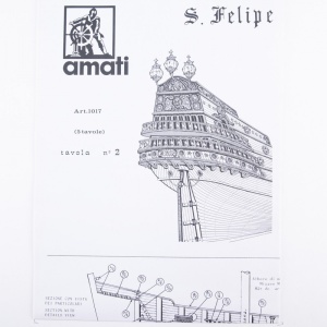 1017 Planuri constructie navomodel Amati San Felipe 1690 - Img 1