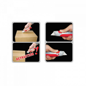 7556SS Cutter 18 mm cu dubla securitate autoretractabil + set 10 lame SK5, KRONUS - Img 4