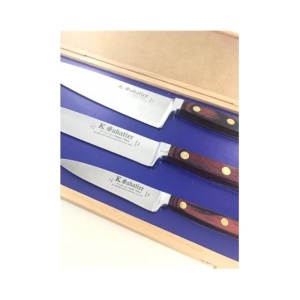 8500COFFCHENE1 Cutie din lemn de stejar - cutit de gatit, feliator, cutit decojit, Sabatier Auvergne - Img 5