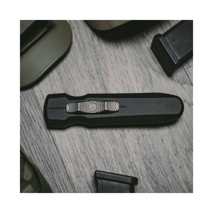 Cutit automat OTF SOG Pentagon OTF Black 15-61-01-57, lama dubla Cryo CPM S35VN, Dynamic Locking System, Black TiNi, Premium Tactical Knife - Img 8