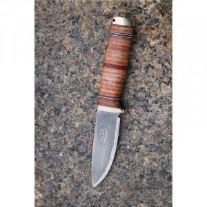 Cutit Fallkniven NL5CXL Idun Northern Light, lama Cowry X Damascus, maner piele naturala, lama 100 mm - Img 8