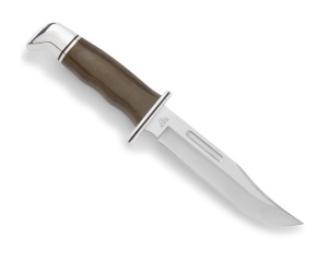 Cutit outdoor fix Buck Special Pro 0119GRS1-B, maner Micarta verde si teaca piele