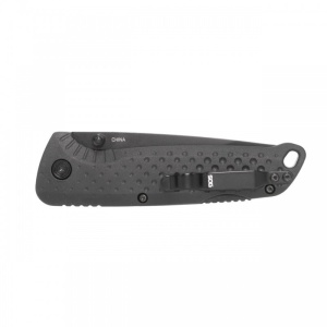 Cutit pliabil SOG Adventurer LB Blackout 13-11-01-43, lama Drop Point CRYO 5Cr15MoV Black TiNi, Lockback, maner GRN Black, EDC Outdoor - Img 6