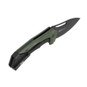 Cutit pliabil SOG Bulwark FLK OD Green, lama D2 Clip Point, Frame Lock, maner G10 verde OD - Img 3