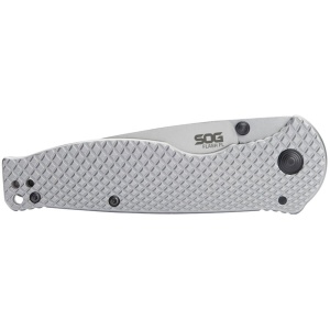 Cutit pliabil SOG Flash FL 14-18-01-57, lama Drop Point 8Cr13MoV, Frame Lock, maner integral din otel inoxidabil, EDC Folder - Img 18