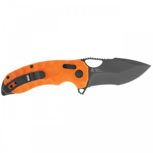 Cutit pliabil SOG Kiku XR LTE Orange 12-37-03-57, lama Drop Point CTS XHP TiNi, XR Lock, Thumb Stud, maner G10 Blaze Orange cu liner-e Carbon Fiber, EDC Outdoor - Img 5