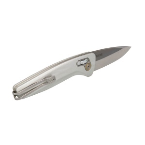 Cutit pliabil SOG One-Zero AU Silver Chrome 15-73-03-57, lama Cryo CPM S35VN, XR Lock, maner din aluminiu, EDC Premium - Img 3
