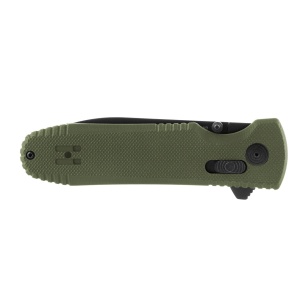 Cutit pliabil SOG Pentagon XR OD Green 12-61-02-57, lama Spear Point CTS XHP Black TiNi, XR Lock, Flipper, maner G10 OD Green, EDC Tactical - Img 5