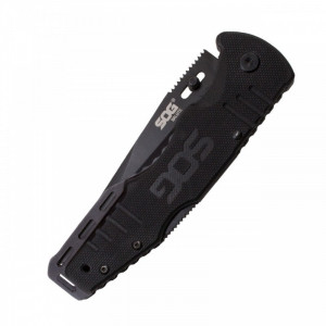 Cutit pliabil SOG Salute Black FF11-CP, lama 8Cr13MoV Black Oxide, Lockback, maner G10, EDC Tactical Folder - Img 6