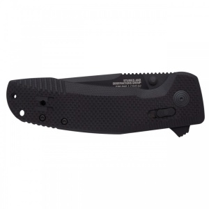Cutit pliabil SOG-TAC XR Blackout 12-38-01-41, lama Clip Point CRYO D2 Black TiNi, XR Lock, Flipper, Thumb Stud, maner G10 Black, EDC Tactical - Img 5