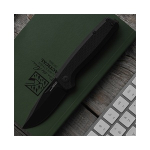 Cutit pliabil SOG Terminus SJ Blackout TM1005-BX, lama Drop Point D2 Black TiNi, Slip Joint, Nail Nick, maner G10 Black, EDC - Img 5