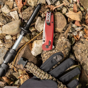 Cutit pliabil SOG Terminus XR G10 Crimson, lama D2 Black TiNi, XR Lock, maner G10 rosu, Flipper EDC - Img 11