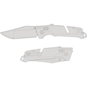 Cutit pliabil SOG Trident AT Black Tanto 11-12-04-41, lama Tanto CRYO D2 Black TiNi, deschidere asistata S.A.T., AT-XR Lock, taietor de centura, spargator de geam, maner GRN Black - Img 18
