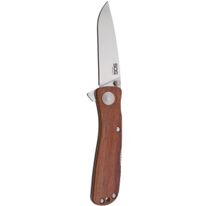 Cutit pliabil SOG Twitch II Wood TWI17-CP, lama Drop Point AUS-8 Satin, deschidere asistata S.A.T., Lockback, maner din lemn Rosewood, EDC Premium - Img 21