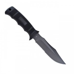 Cutit tactic SOG SEAL Pup Black, otel AUS-8, lama partial zimtata 120 mm - Img 24