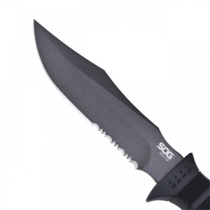 Cutit tactic SOG SEAL Pup Black, otel AUS-8, lama partial zimtata 120 mm - Img 21