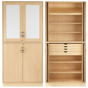 Dulap de depozitare cu usi de tabla/mesteacan CABINET 1, Sjobergs - Img 1