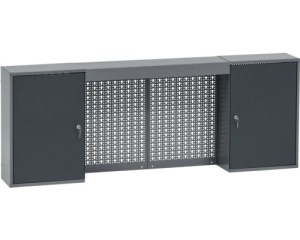 Dulap suspendat 1600x600x200 mm, cu 2 usi, 4 polite si panou perforat - Img 2