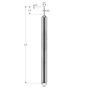Freza de adancime, Toric Cut, 2 caneluri, Datron 00781007, 0.7x1.05x3.0mm - Img 2