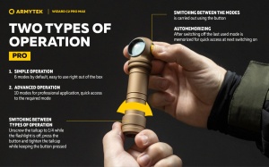 Lanterna frontala Armytek Wizard C2 Pro Max Sand White 4000 lm cu acumulator 21700 - Img 17