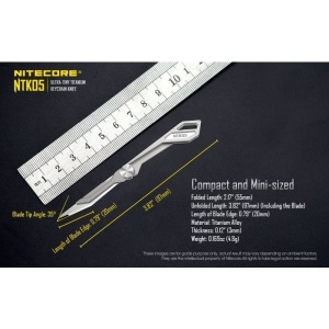 Nitecore NTK05 Cutit din Titan cu Lama de Bisturiu - Img 11