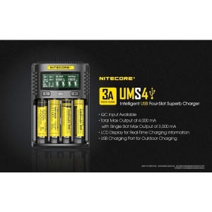 Nitecore UMS4 - Incarcator USB-C 4 Sloturi cu LCD - Img 5