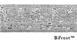 Otel Damasc pentru cutite, Damasteel DS93X BifrostFlatGround 50x5.3x1080mm