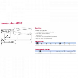 Patent/Cleste profesional cu gaura, 180 mm, Unior - Img 3