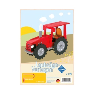Sablon din lemn, "Tractor", pentru traforaj, dimensiunea A4, Pebaro - Img 2