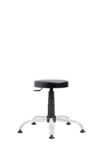 Scaun profesional 1290 Pu Taburet, rotativ, baza cromata - Img 3