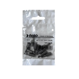 Set 10 biti Felo, seria Industrial profil Drept, C6.3, 3.5x0.6mm, 25mm - Img 1