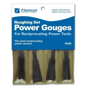 Set 4 dalti electrice de degrosare pentru sculptura/cioplire lemn, fara maner, Flexcut - Img 7