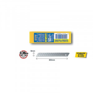 Set 50 lame inox 9 mm OLFA AB-50S Japonia, pentru folie geam si colantari - Img 2