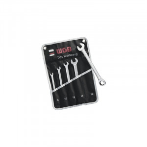 Set chei combinate WGB 8-19 mm, 5 piese, fixă & inelară cu clichet, crom-vanadiu, Ius Brasov - Img 2
