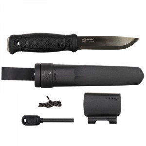 Set cutit Full-Tang Morakniv Garberg CARBON, Teaca si maner Polimer negru, pentru Bushcraft si Outdoor si Kit supravietuire, Morakniv - Img 2