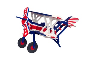 Set de constructie din lemn „Avion cu doua etaje” debitat cu laser Pebaro - Img 3