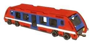 Set de constructie din lemn „Trenulet”, debitat cu laser Pebaro - Img 2