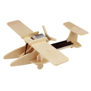 Set de constructie din lemn cu propulsie solara "Avion" debitat cu laser Pebaro