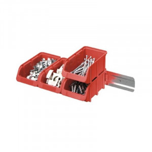 Set sina de perete cu 4 cutii organizare rosii, 425x75x165 mm, Port Bag - Img 2